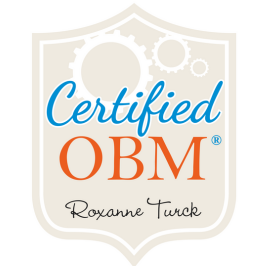 A certified obm logo with a picture of gears.